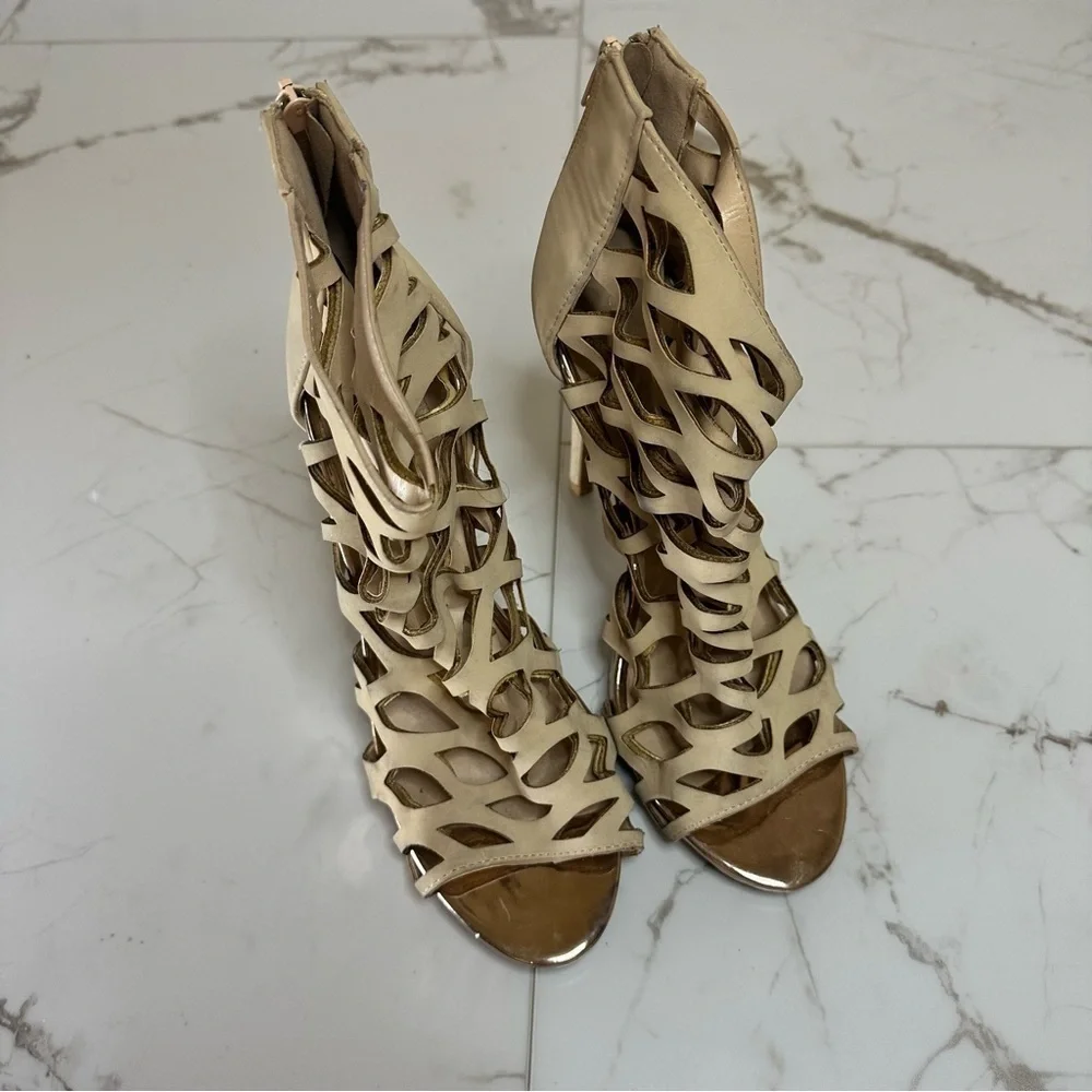 Charlotte Russe Beige High Heels Sandals Size 8